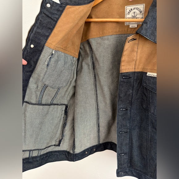 Iron & Resin Men's Denim and Waxed Canvas Jacket - Picture 4 of 8